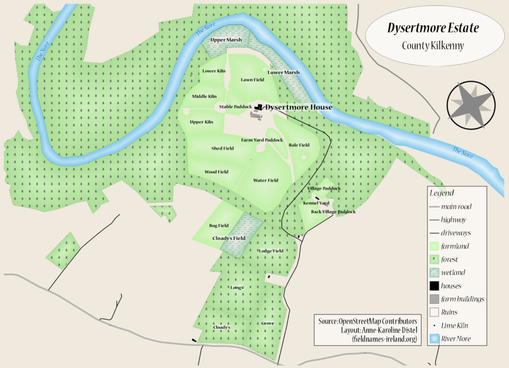 map of dysertmore County Kilkenny